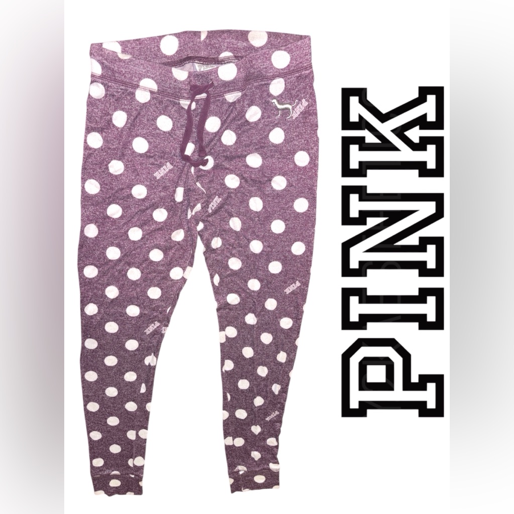 Pink Victoria's Secret Kids Polka Dot Leggings - Purple